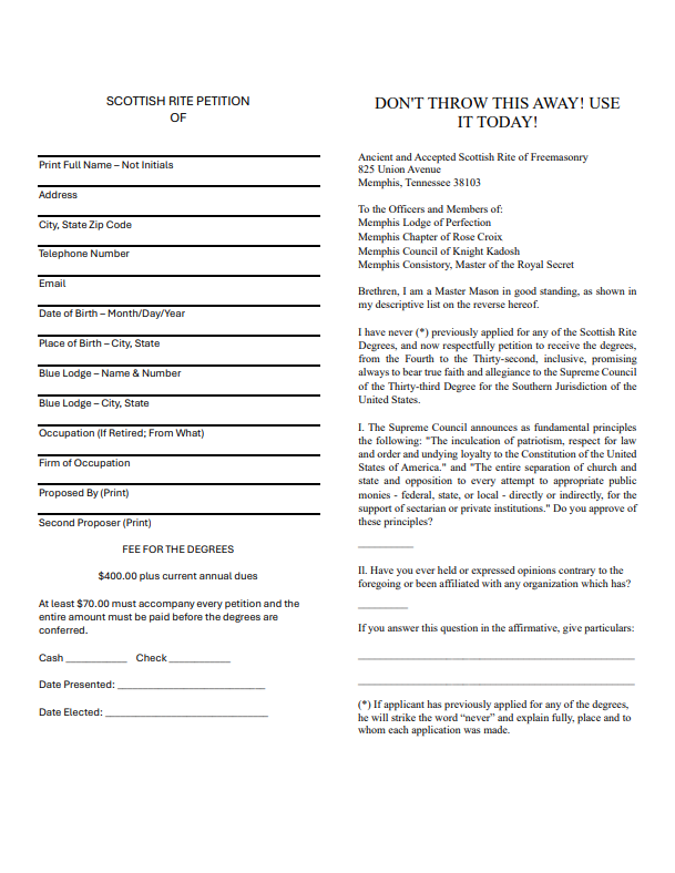 AASR Petition (2025)